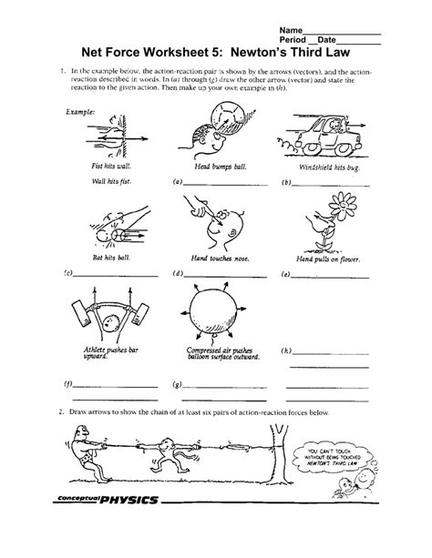newton's 3rd law worksheet answers